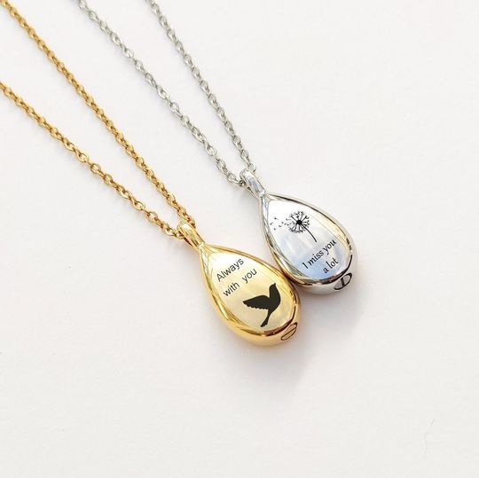 Discover Personalized Cremation Teardrop Urn Necklace: Stainless Steel Memorial Jewelry