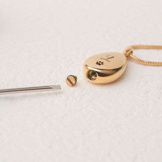 Pet Ashes Necklace - Personalized Teardrop Urn Necklace - Pet Ashes Jewelry - Pet Urn Necklace
