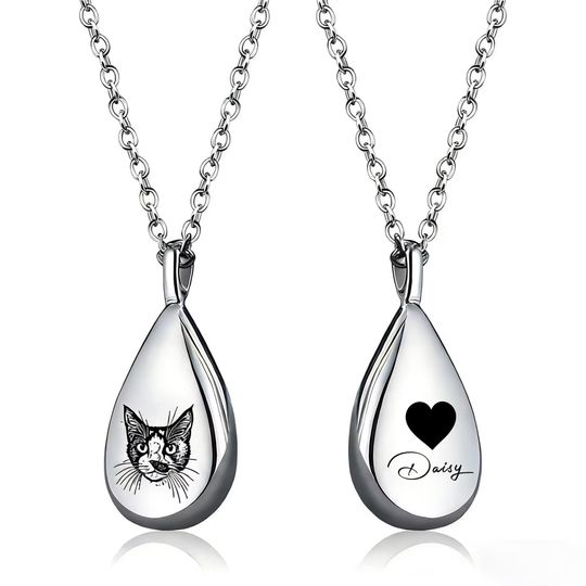 Personalized Cremation Jewelry, Pet Ashes Necklace, Pet Urn Necklace, Personalized Cremation Jewelry Pet Urn for Ashes Necklace