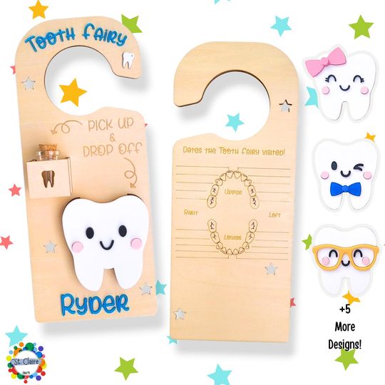 Custom Tooth Fairy Door Hanger Keepsake