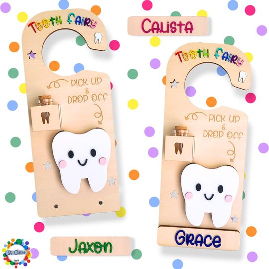 Custom Tooth Fairy Door Hanger Keepsake for Children