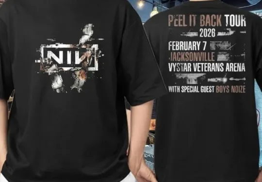 Nine Inch Nails Peel It Back Tour 2026 T-Shirt Jacksonville VyStar Veterans Arena