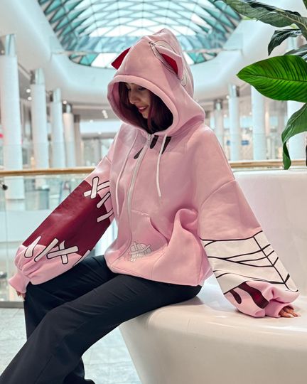 Pink Cat Ear Hoodie: Anime Streetwear