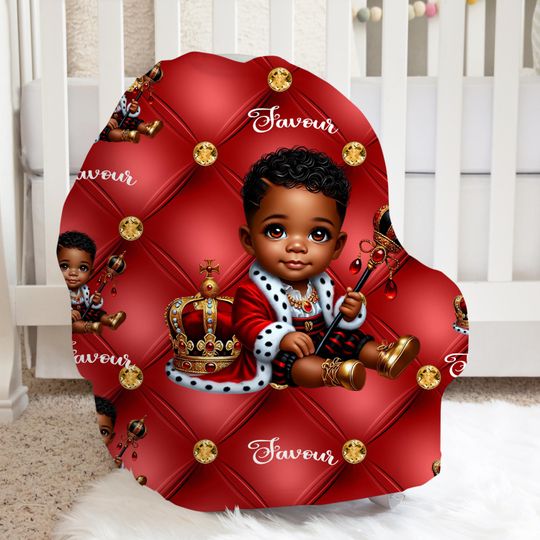 Royal Prince Black Boy Personalized Car Seat Cover Nursing Cover