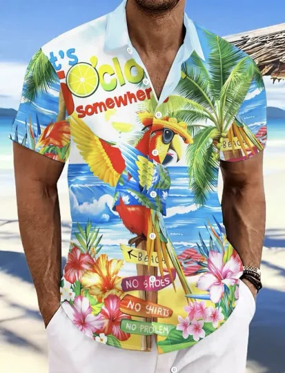 Jimmy Buffett Parrot Hawaiian Shirt