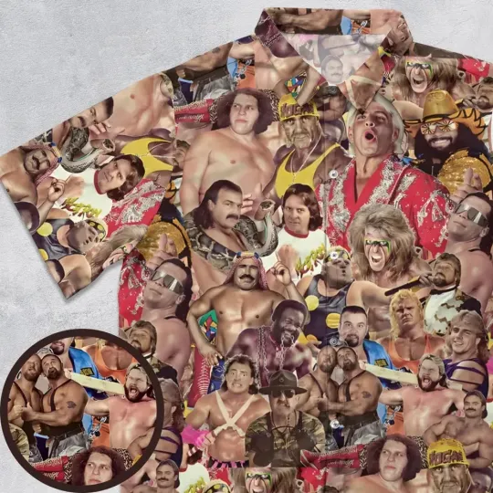 Discover Pro Wrestlers Button Down Shirt Hawaiian Shirt