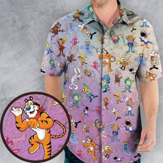 80s 90s Cereal Mascots Hawaiian Shirt