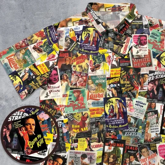 Discover Film Noir Poster Collage Hawaiian Shirt
