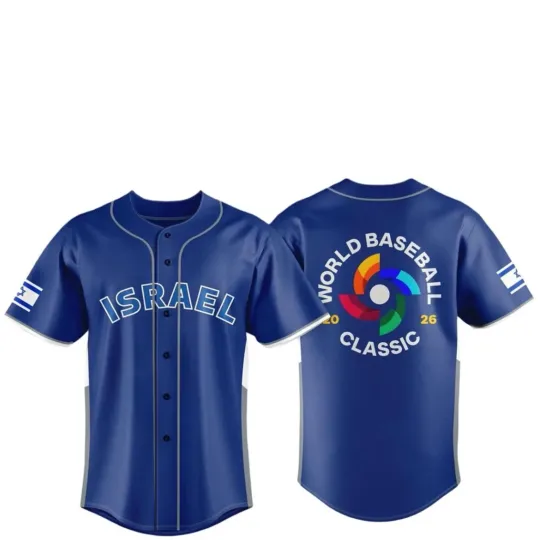 Discover Israel Team 2026 World Baseball Fanmade Print Baseball Jersey