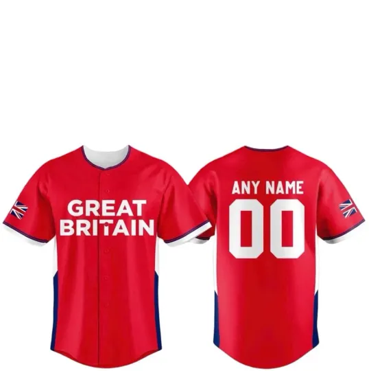 Discover Great Britain Team 2026 World Baseball Fanmade Print Baseball Jersey