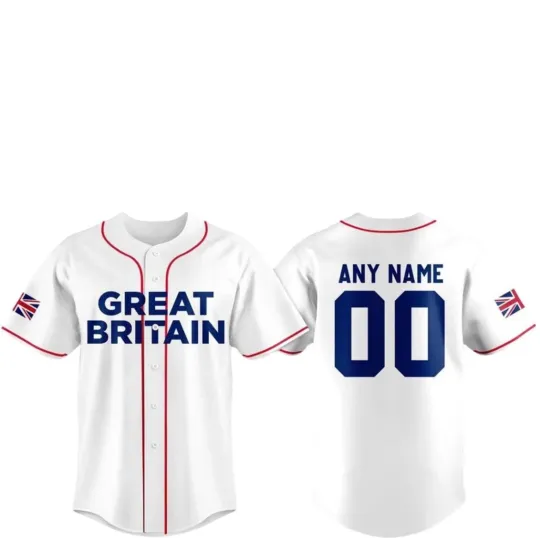 Discover Great Britain Team 2026 World Baseball Fanmade Print Custom Baseball Jersey