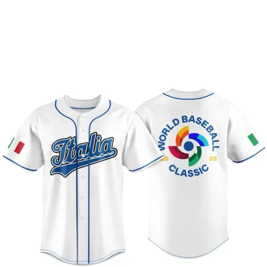 Discover Italy Team 2026 World Baseball Fanmade Print White Baseball Jersey