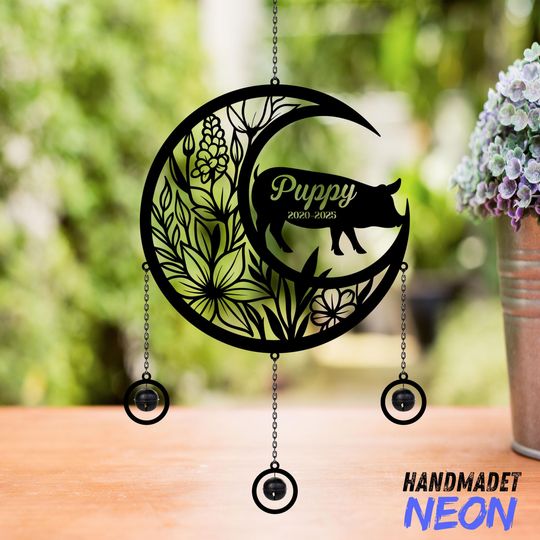 Discover Personalized Pig Memorial Metal Wind Chimes Rattle, Custom Pig Wind Chimes With Name, Pet Memorial Gift, Pig Loss Gifts, Memorial Decor