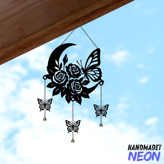 Discover Butterfly Metal Wind Chime: Outdoor Garden Wind Bell, Nature Lover Decor