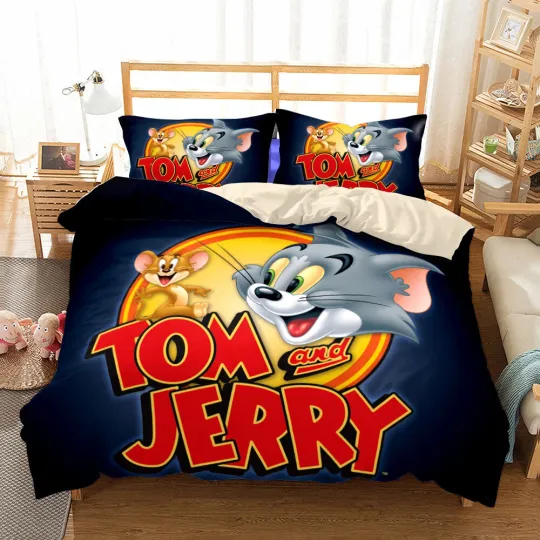 Discover Tom and Jerry Bedding Set for Single, Double, Queen, and King Beds