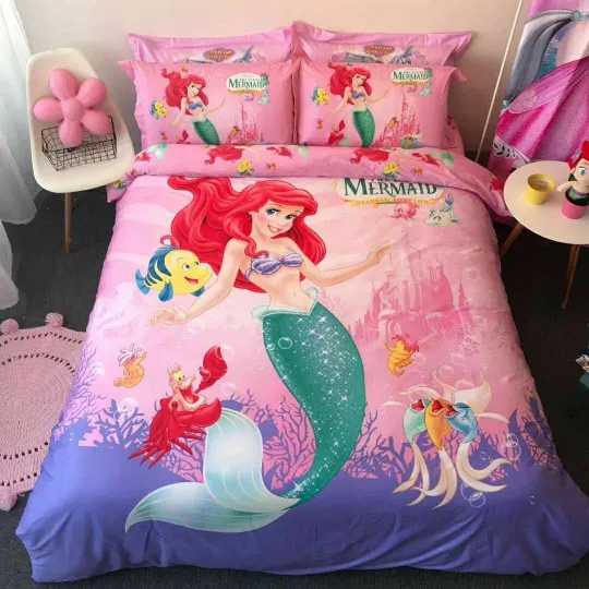 Discover 100% Cotton Ariel the Little Mermaid Queen/Double Bed Quilt Cover Set