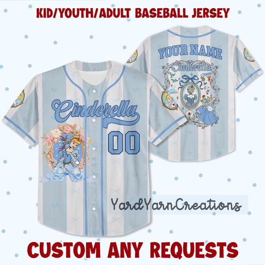 Discover Personalized Cartoon Princess Kid Adult Jersey, Coquette bow  Baseball Shirt