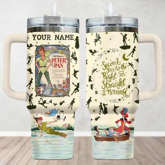 Discover Vintage Walt Disney Peter Pan Tumbler 40oz, Custom Disney Tumbler, Disneyland Family Trip Tumbler, Disneyworld Tumbler, Insulated Cup