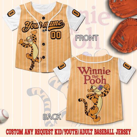 Discover Custom Disney Winnie the Pooh Baseball Jersey, Custom Youth Adult Disney Jersey, Disneyworld Trip Group Matching,Gift for Disney Fan