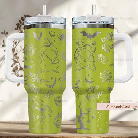 Halloween Oogie Boogie Tumbler 40oz, Boogie Man Engraved Tumbler, Nightmare Before Christmas Tumbler, Horror Movie Gift