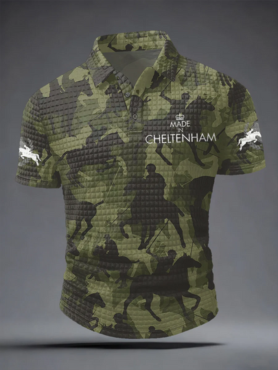 Men's Cheltenham Festival Waffle Polo Shirts