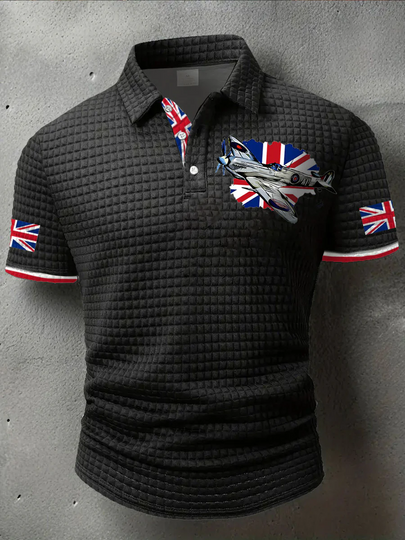 Men's Victory in Europe Day Waffle Polo Shirts
