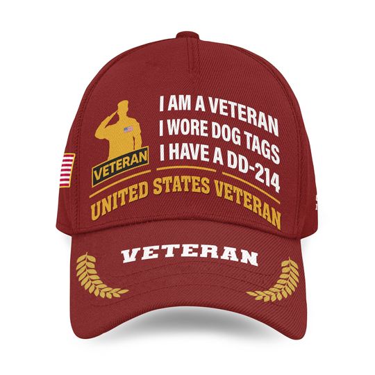 DD214 Veterans Hat  Patriotic Ball Cap Military Hat Cap