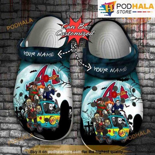 Atlanta Braves Halloween Scary Movie Clog Shoes
