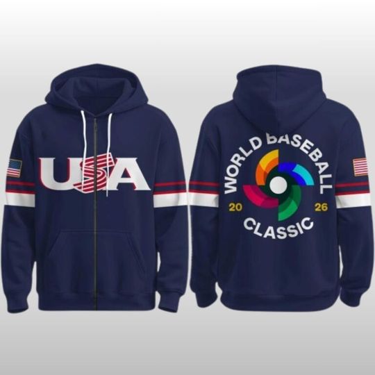 Navy USA Team Baseball 2026 World Baseball Combo Zip Hoodie Jogger