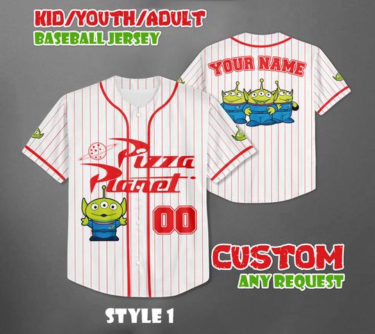 Discover Personalized Pizza Planet Baseball Jersey, Custom Toy Story Outfit