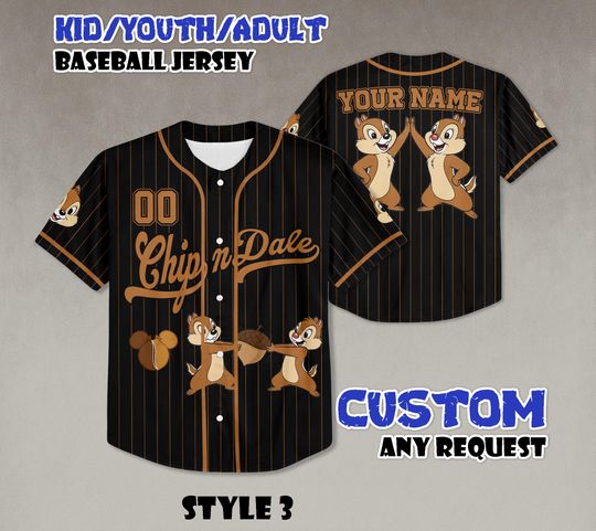 Discover Personalized Chip and Dale Baseball Jersey, Custom Chip and Dale Jersey Shirt, Disney Couples Shirt, Disneyland Baseball Team Outfit