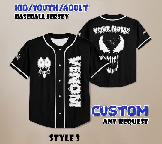 Discover Custom Venom Baseball Jersey, Marvel Baseball Team Outfit