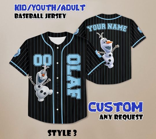 Discover Custom Olaf Baseball Jersey, Disney Snowman Outfit, Matching Disney Trip Tee