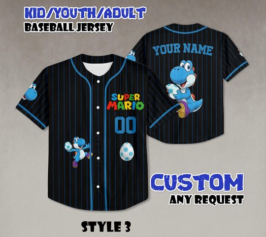 Discover Custom Yoshi Baseball Jersey, Super Mario Family Trip Shirt