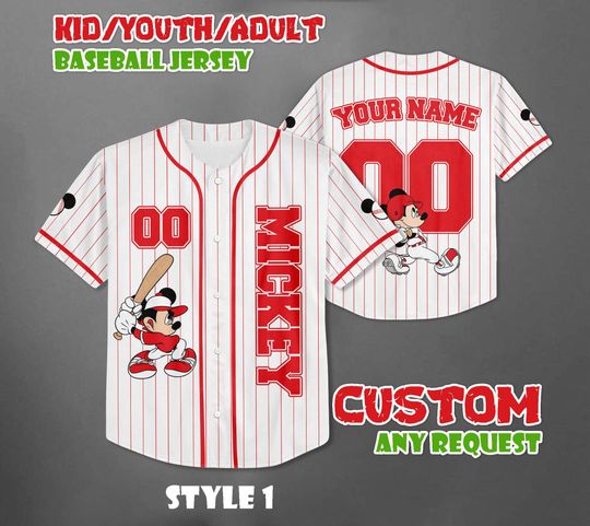 Discover Custom Mickey Mouse Baseball Jersey, Disney Mickey and Friends Jersey