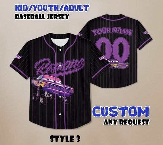 Discover Personalized Ramone Cars Baseball Jersey, Disney Cars Baseball Team Outfit