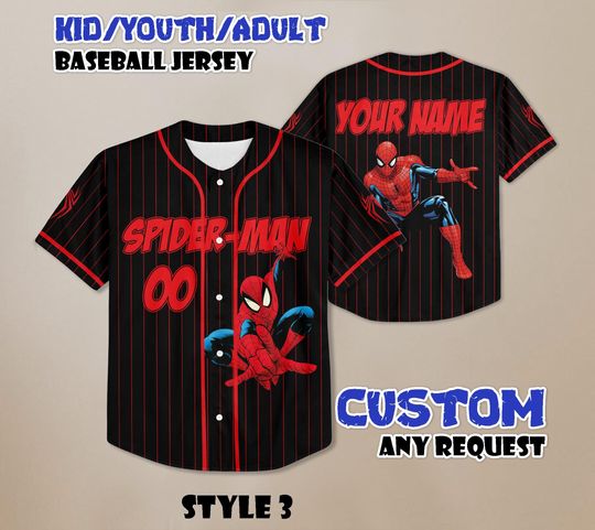 Discover Custom Spider-Man Baseball Jersey, Family Matching Shirt