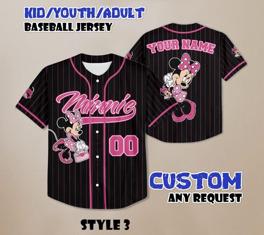 Discover Custom Minnie Mouse Baseball Jersey: Disneyland Matching Outfit