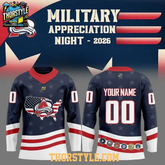 Discover Colorado Avalanche Military Appreciation 2026 Night Freedom 250 Hockey Shirt