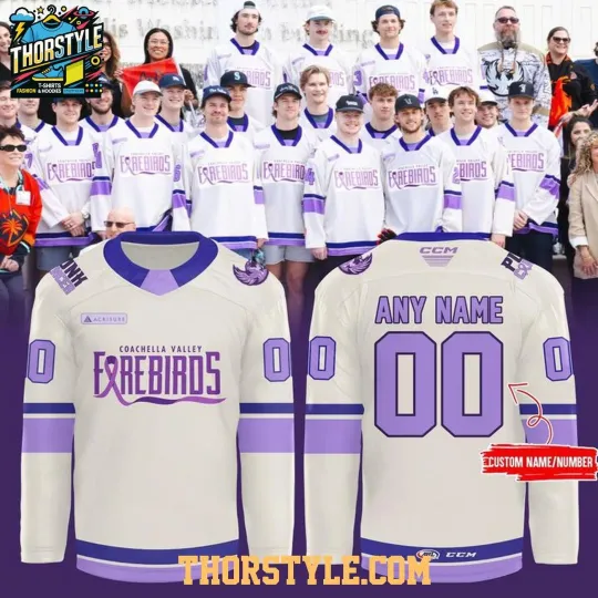 Discover Personalize Coachellla Valley Firebirds Cancer Awareness Night  2026 Hockey Shirt