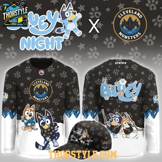 Discover Personalized Cleveland Monsters x Blu.ey Night Game 2026 Hockey Shirt Fan Gear