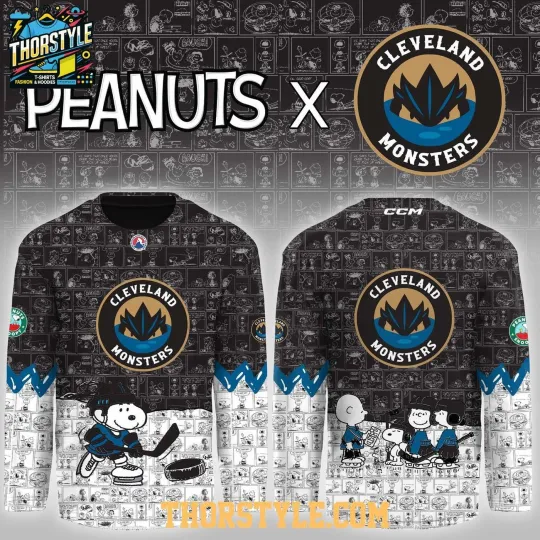 Discover Personalized Cleveland Monsters Pea.nuts Night Game 2026 Hockey Shirt Fan Gear