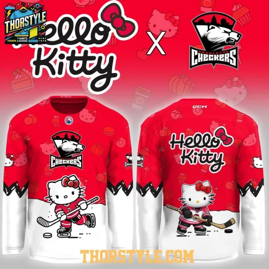 Discover Personalized Charlotte Checkers Hello Kit.ty Night 2026 Hockey Shirt Fan Gear