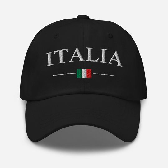 Discover Italia - Premium Embroidered Dad Hat - Italian Flag Heritage Cap