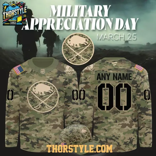 Discover Personalized Buffalo Sabres Military Appreciation 2026 Night Hockey Shirt Men's