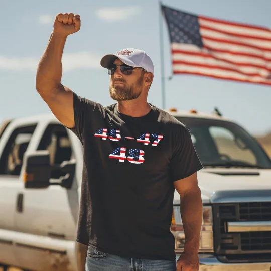 Discover Trump 2024 2028 MAGA Eagle Flag T-Shirt for Men