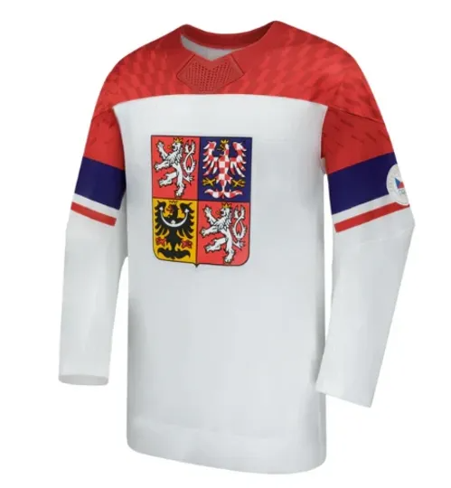 Discover Men's Czech Republic Hockey Jersey 2026 IIHF Olympic Home Replica White