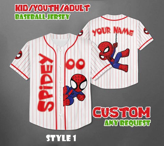 Discover Personalized Spidey and Friends Birthday Baseball Jersey, Custom Matching Shirt
