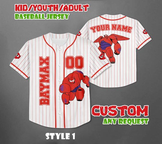 Discover Custom Baymax Baseball Jersey, Disney Big Hero 6 Baymax Shirt