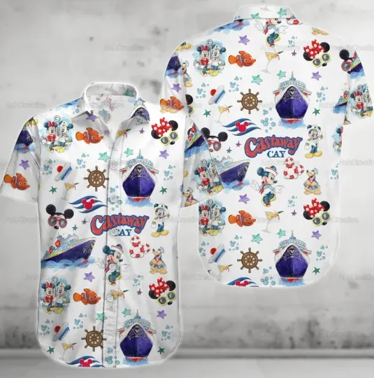 Discover Disney Mickey Steamboat Beach Hawaiian Shirt5
